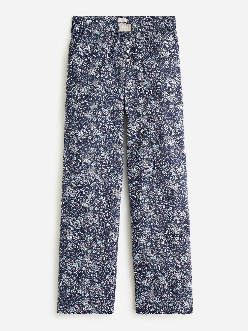 J. Crew Cotton Poplin Pajama Pant in Coventry Floral Size L Midnight Cottage